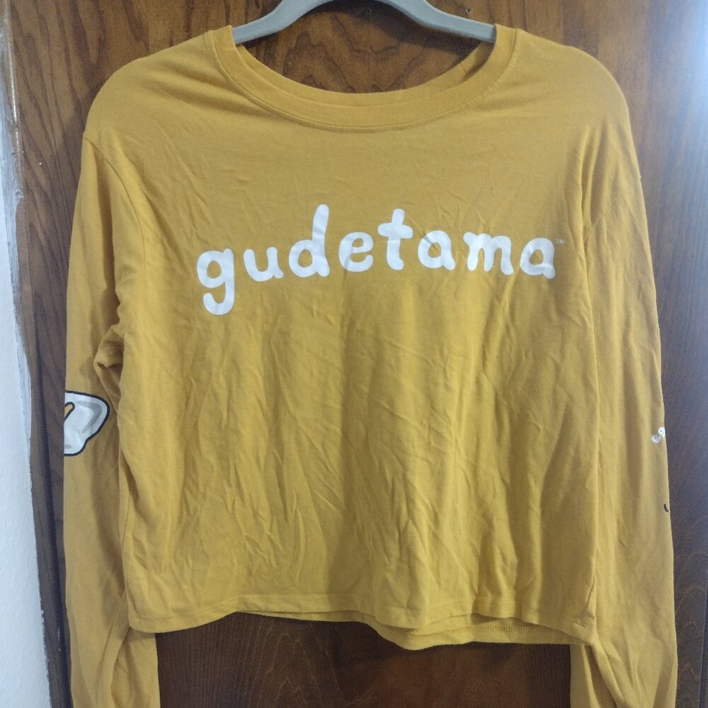Gudetama Mustard Crop Long Sleeve Top L